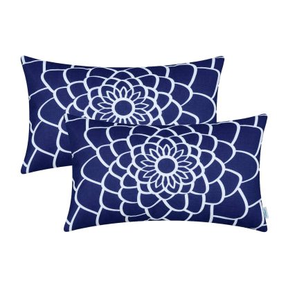 Navy blue floral pillowcase - Image 3
