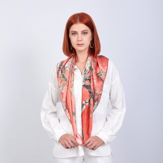 Printed silk square scarf