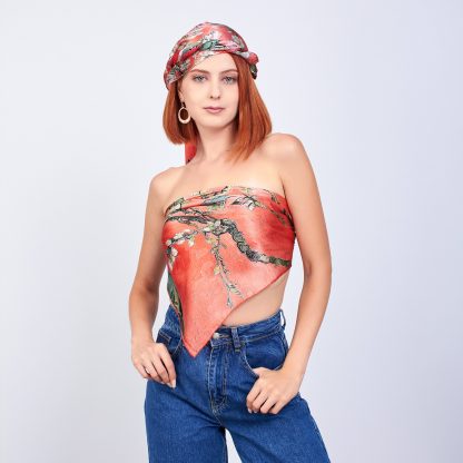 Printed silk square scarf - Image 3