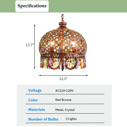 Retro Bohemian style crystal chandelier - Image 9