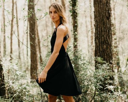 Forest style backless little black dress - Image 4