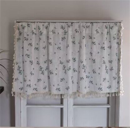 Forest style floral tassel short curtain - Image 5