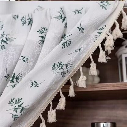 Forest style floral tassel short curtain - Image 4