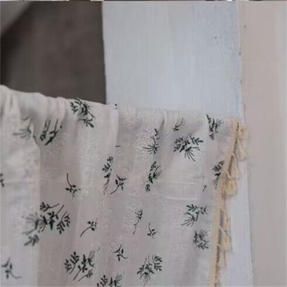 Forest style floral tassel short curtain - Image 2