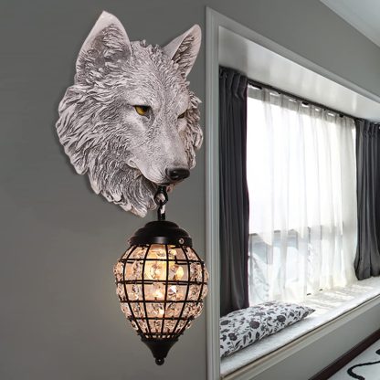 Nordic style wolf head wall lamp - Image 8