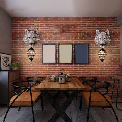 Nordic style wolf head wall lamp - Image 5