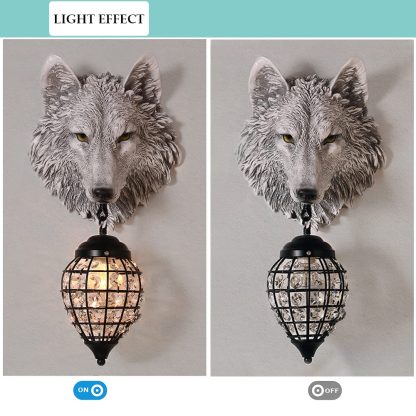 Nordic style wolf head wall lamp - Image 4