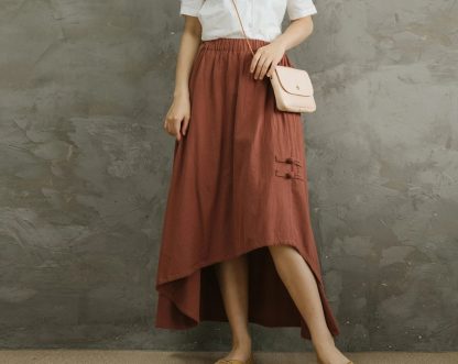 Irregular high waist skirt
