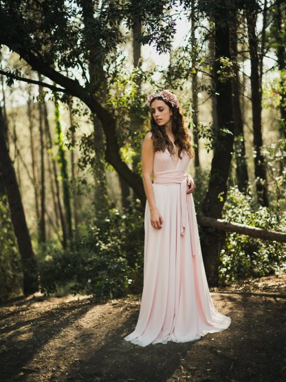 Pink mist tulle tie dress - Image 4