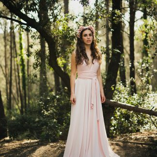 Pink mist tulle tie dress