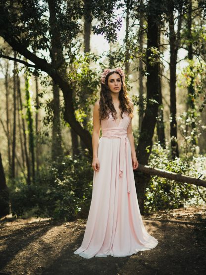 Pink mist tulle tie dress