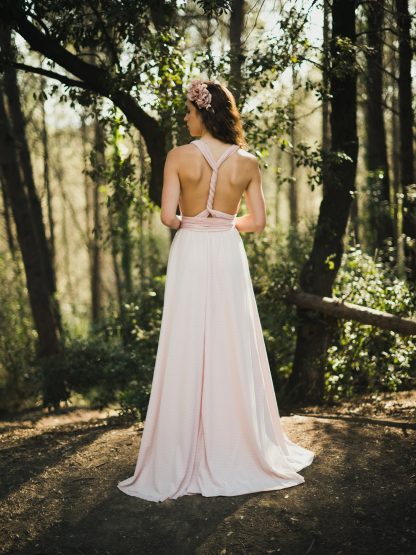 Pink mist tulle tie dress - Image 2