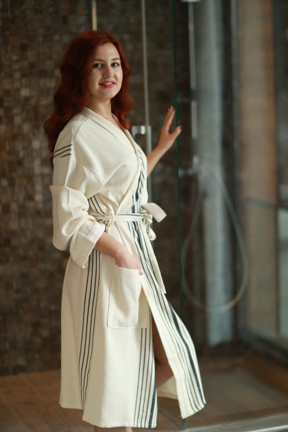 Slouchy Striped Bathrobe