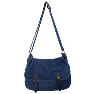 Denim Blue Canvas Shoulder Bag