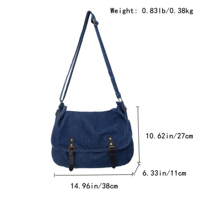 Denim Blue Canvas Shoulder Bag - Image 3