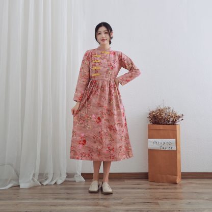 Chinese style gentle floral dress - Image 4