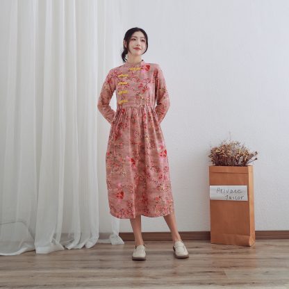 Chinese style gentle floral dress