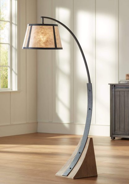 Industrial style arc floor lamp