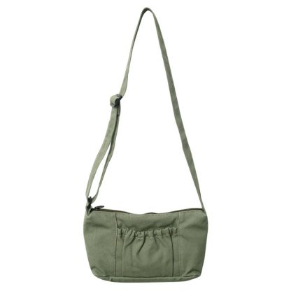 Army Green Canvas Casual Shoulder Bag