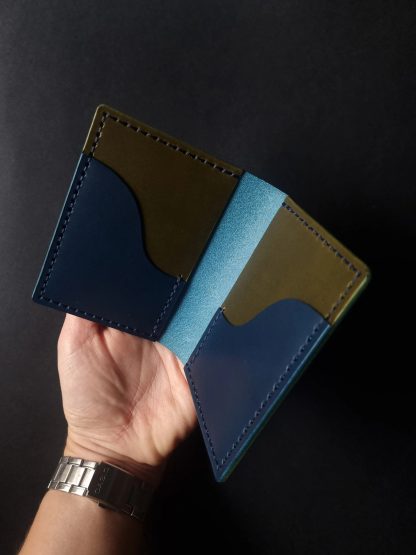 Contrast leather card holder