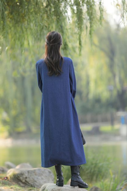 Blue long shirt dress - Image 4