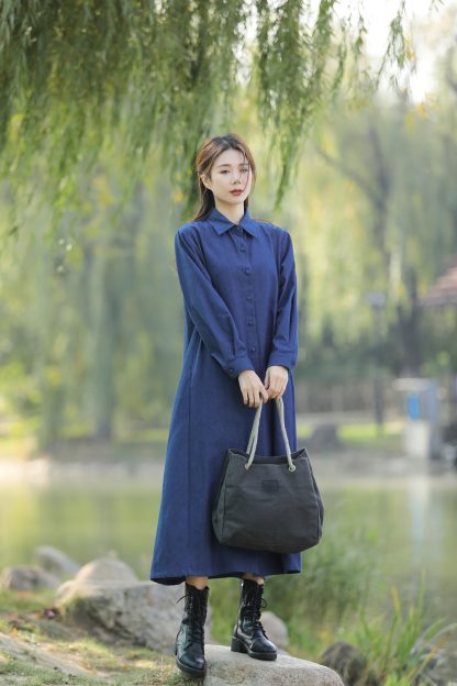 Blue long shirt dress - Image 2