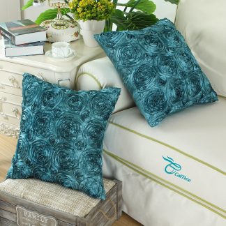Peacock Blue Rose Pillowcase