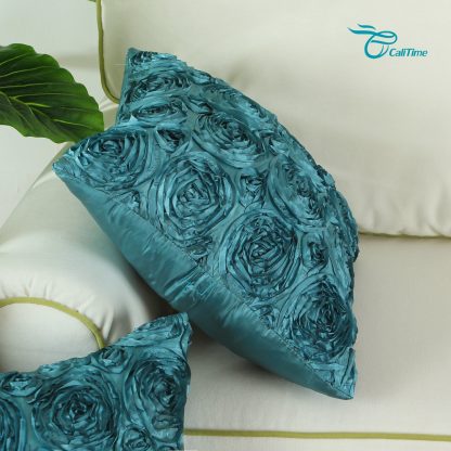 Peacock Blue Rose Pillowcase - Image 4