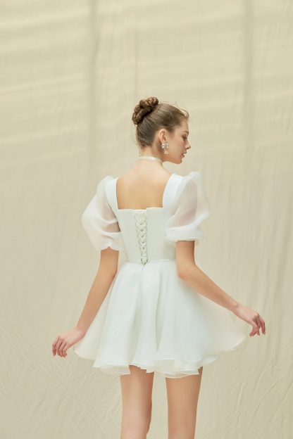 Princess Style Puff Sleeve Wedding Dress - Image 4