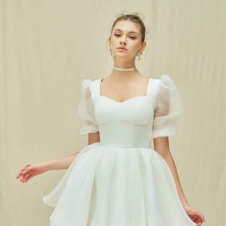 Princess Style Puff Sleeve Wedding Dress