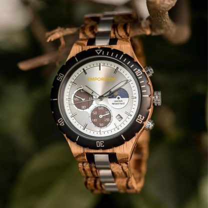 Wood and metal combination watch - Image 5