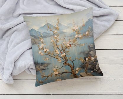 Landscape and flower pillow - Image 3