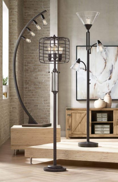 Industrial style multi-head floor lamp - Image 7