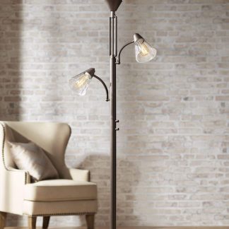 Industrial style multi-head floor lamp