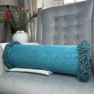 Retro style plush tassel long pillow