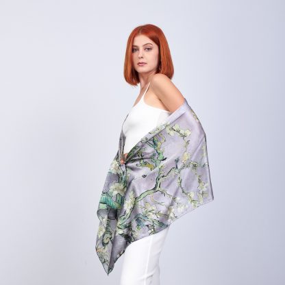 Art print silk scarf shawl - Image 6