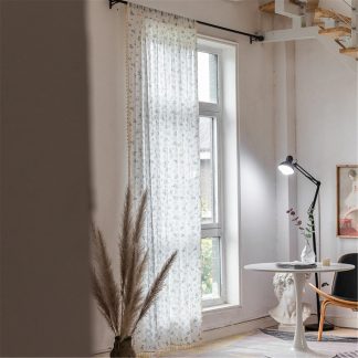 Fresh floral linen curtains