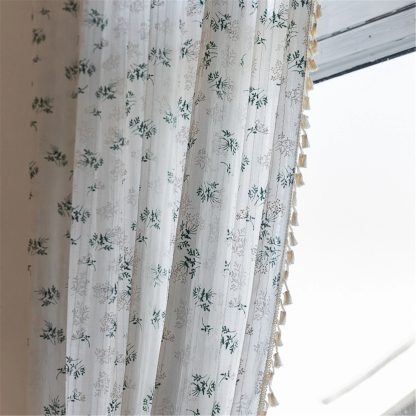 Fresh floral linen curtains - Image 3