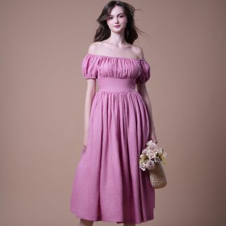 Pink one shoulder dress