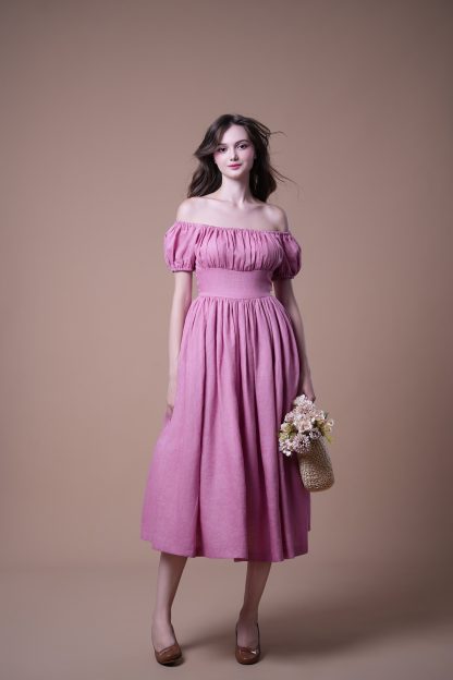 Pink one shoulder dress