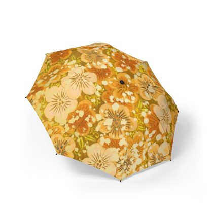 Retro Flower Umbrella for Sunny and Rainy Days