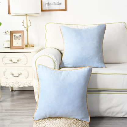 Light blue gold edge pillowcase - Image 3