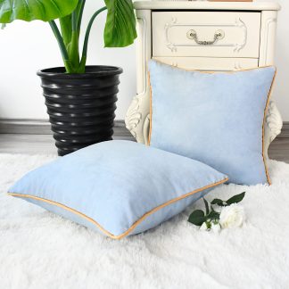 Light blue gold edge pillowcase