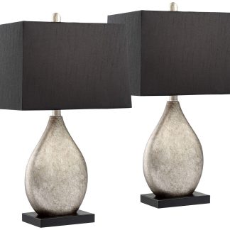 Light luxury black gold water drop shaped table lamp