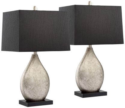 Light luxury black gold water drop shaped table lamp
