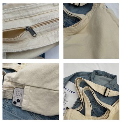 Simple Large Capacity Canvas Tote Bag - Image 5