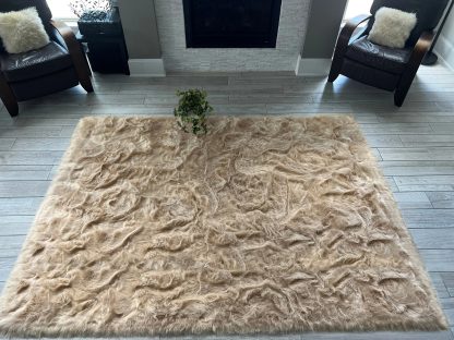Gentle warm brown imitation sheepskin carpet - Image 2