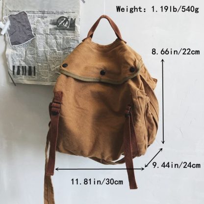 Tan Canvas Work Shoulder Bag - Image 3