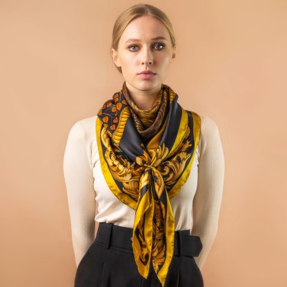 Gilded Baroque Silk Square Scarf - Image 4