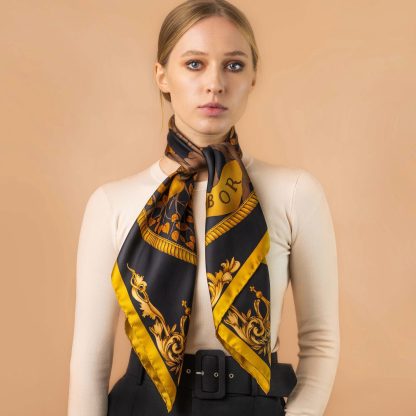 Gilded Baroque Silk Square Scarf - Image 3